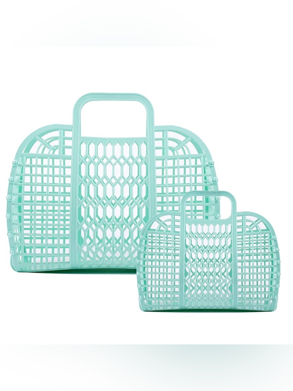 ♥️💖 Set of 2 Jelly Bags Small & Large Collapses Flat For Storage Turquoise NWT